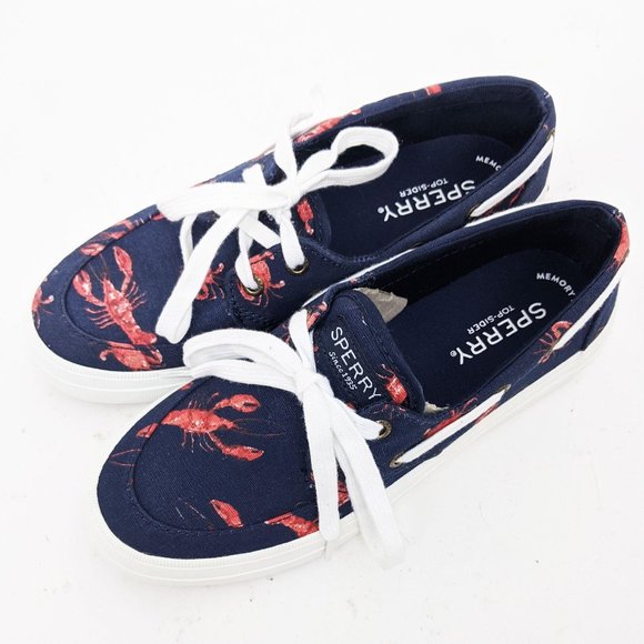 Sperry Shoes Sperry Crest Boat Shoes Lobsters New 5 Navy Red Poshmark